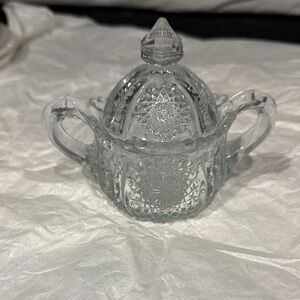 Elegant Crystal Sugar Bowl